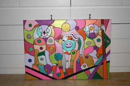 Circus. 70 x 50 cm. Acrylic painting.